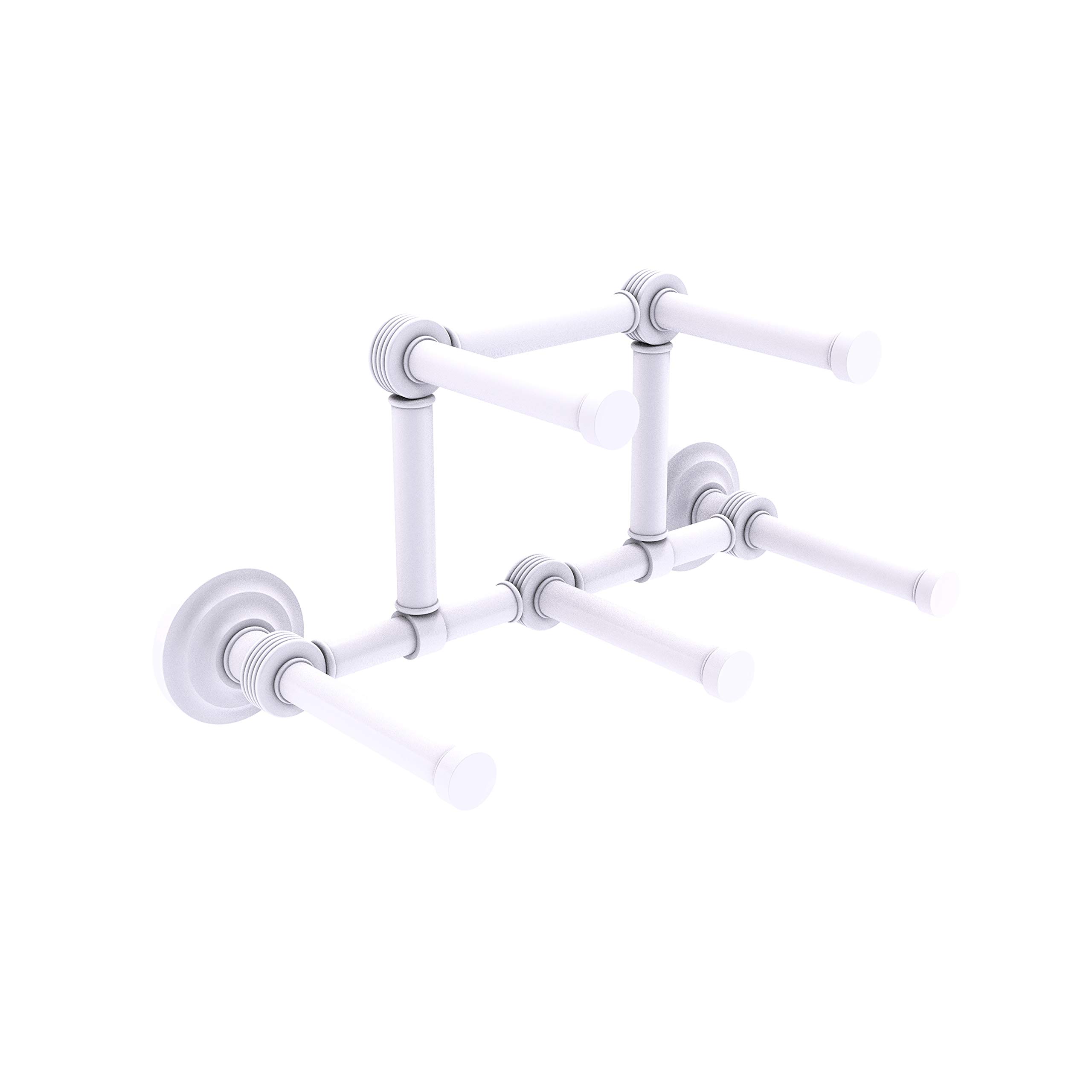 Allied Brass QN-24-5 Que Collection 5-Reserve Roll Toilet Paper Holder in Matte White - Perfect for Bathroom, Powder Room & Guest Toilet Organization