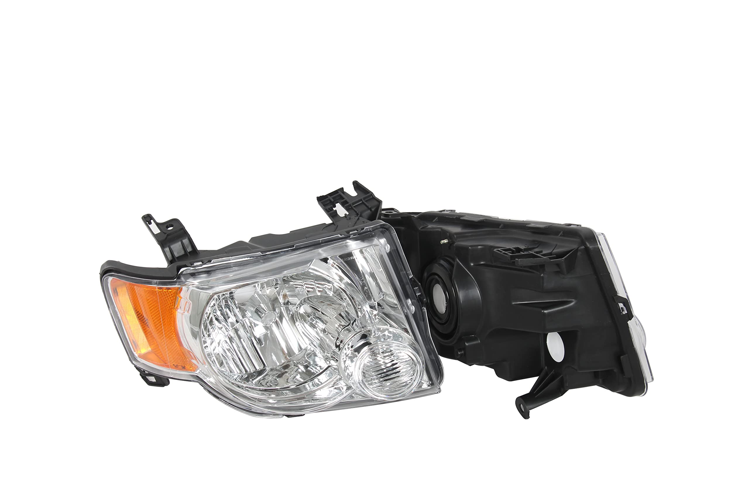JX Racing Headlights for 2008-2012 Ford Escape - Chrome Amber Pair (RH+LH) - Off-Road & Night Driving
