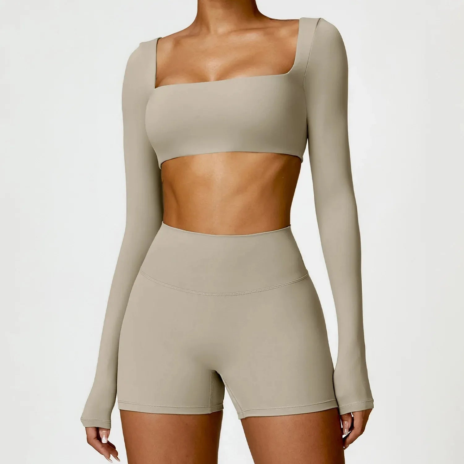 2PCS Women's Quick Dry Yoga Outfit - Long Sleeve Workout Top & Pants Set for Gym, Running, Pilates | Moisture Wicking Activewear for Yoga, Fitness & Casual Wear