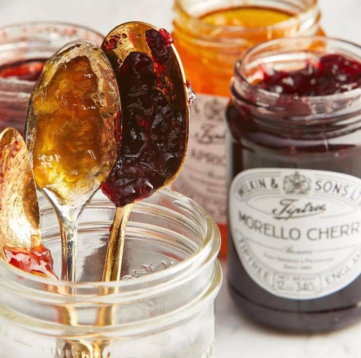 Tiptree Morello Cherry Preserve - 12 Ounce Jars (Pack of 6) - Premium Cherry Jam for Breakfast, Baking & Gourmet Gifts - Perfect for Toast, Desserts & Cheese Pairings