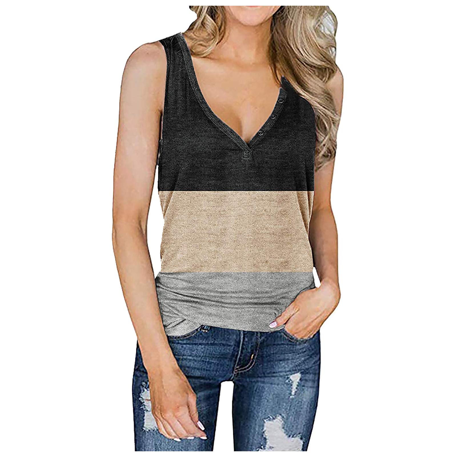 Soyienma Women's Sexy Ribbed Knit Tank Tops - 100% Cotton Sleeveless Tunic Blouse for Summer | Casual Wear, Beach Outfits & Vacation Essentials