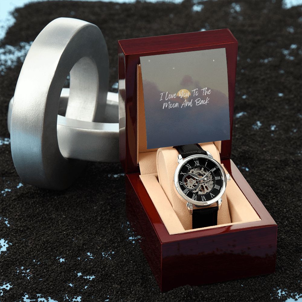 Stylish Openwork Men's Watch - Water Resistant Gift for Husband, Boyfriend or Fiancé - Perfect for Anniversaries, Birthdays & Special Occasions