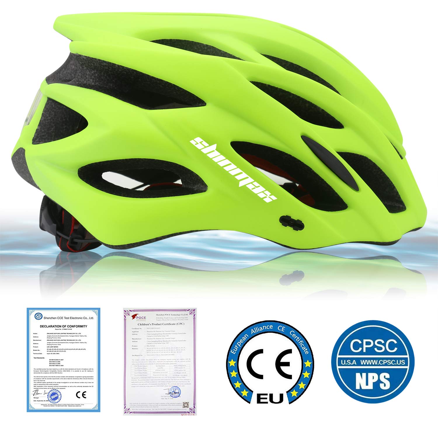 Shinmax Lightweight Adjustable Bike Helmet for Men & Women - CPSC Certified Mountain/Road Cycling Helmet with Rear Light & Detachable Visor - Perfect for Commuting, Trail Riding & Urban Cycling