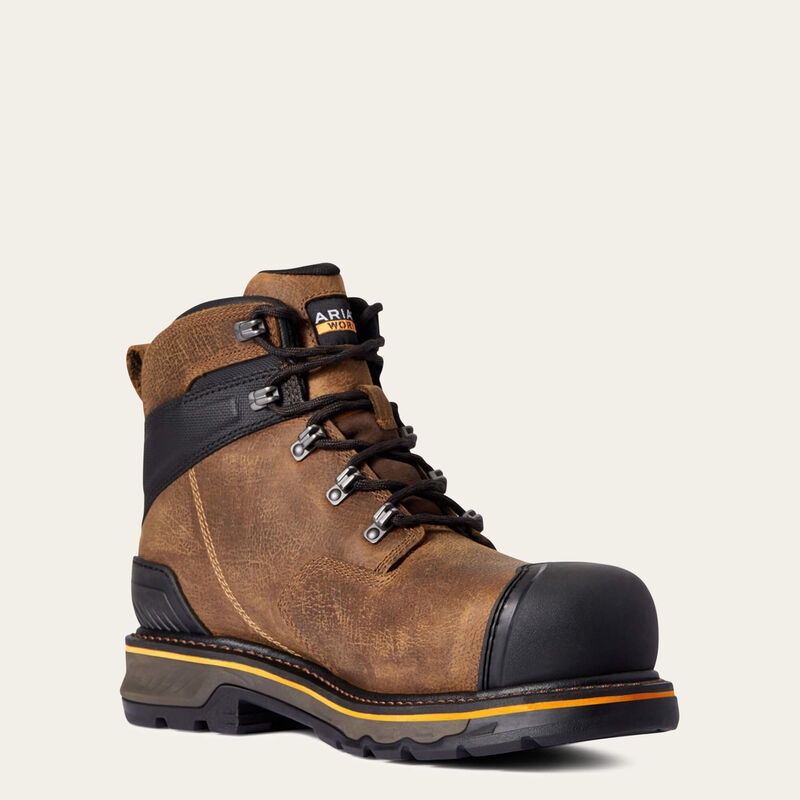 Stump Jumper 6 Waterproof Composite Toe Work Boots - Men's Safety Shoes for Construction, Hiking & Outdoor Work - OSHA Approved Slip Resistant Work Boots