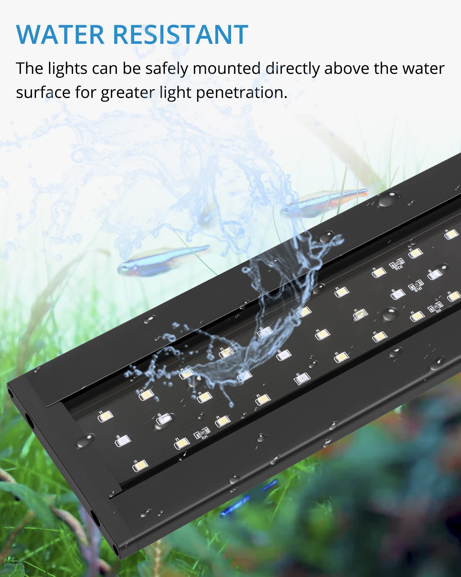 NICREW Full Spectrum Aquarium Light for Planted Tanks - 20W with Timer - Perfect for Freshwater Aquascaping