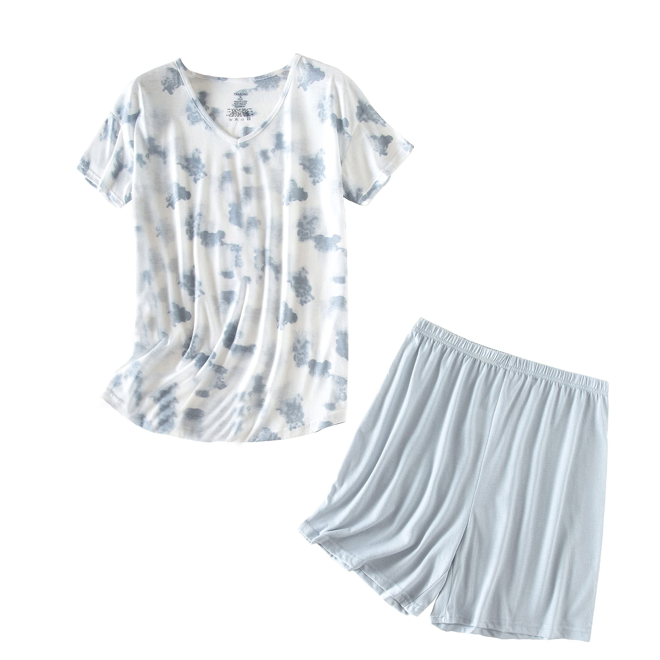 PNAEONG Women's Cotton Sleepwear Set - Soft & Breathable Tank Top & Shorts Pajamas for Women - Perfect for Summer Nights, Lounging & Travel