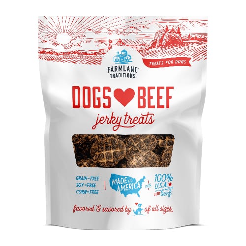 Premium Farmland Traditions Beef Jerky Dog Treats 5oz - All-Natural, High-Protein Snacks for Training & Rewards - Perfect for Active Dogs & Outdoor Adventures
