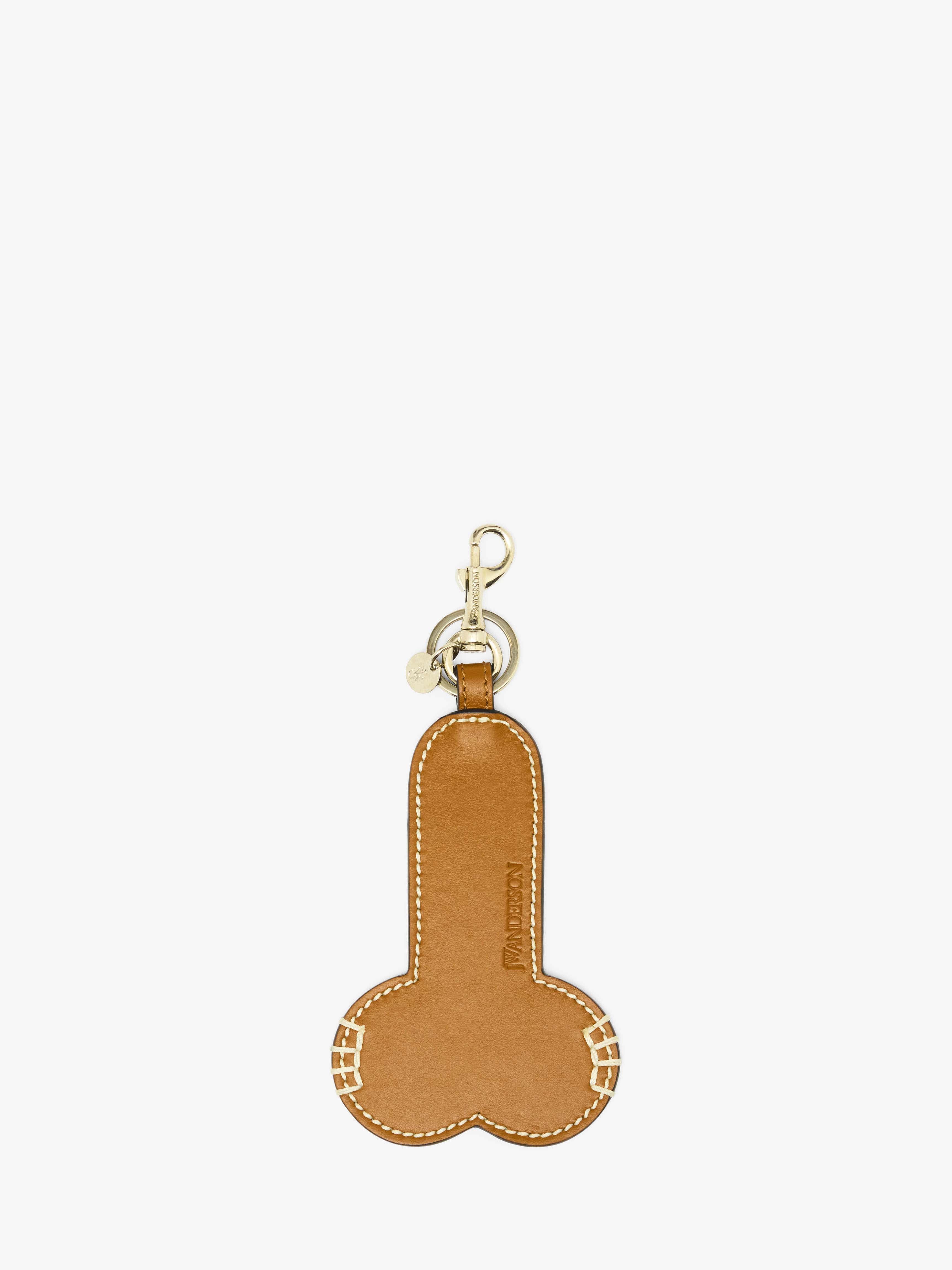 Stylish Contrast Topstitch Leather Penis Keychain - Unique Novelty Gift for Adults, Bachelorette Parties & Fun Accessories - Perfect for Keyrings, Gag Gifts & Prank Items