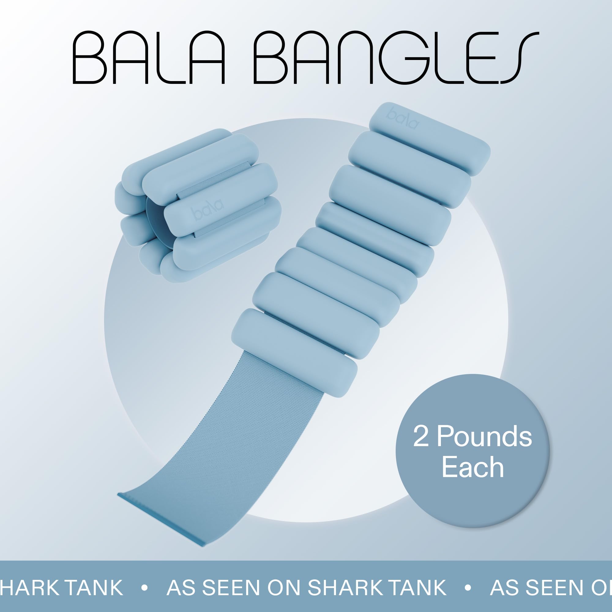 Bala Bangles Adjustable Silicone Wrist & Ankle Weights for Women & Men - 1lb/2lb Wearable Arm & Leg Weights for Gym, Yoga, Pilates, Cardio & Strength Training - Perfect for Home Workouts, Walking & Fitness Enthusiasts