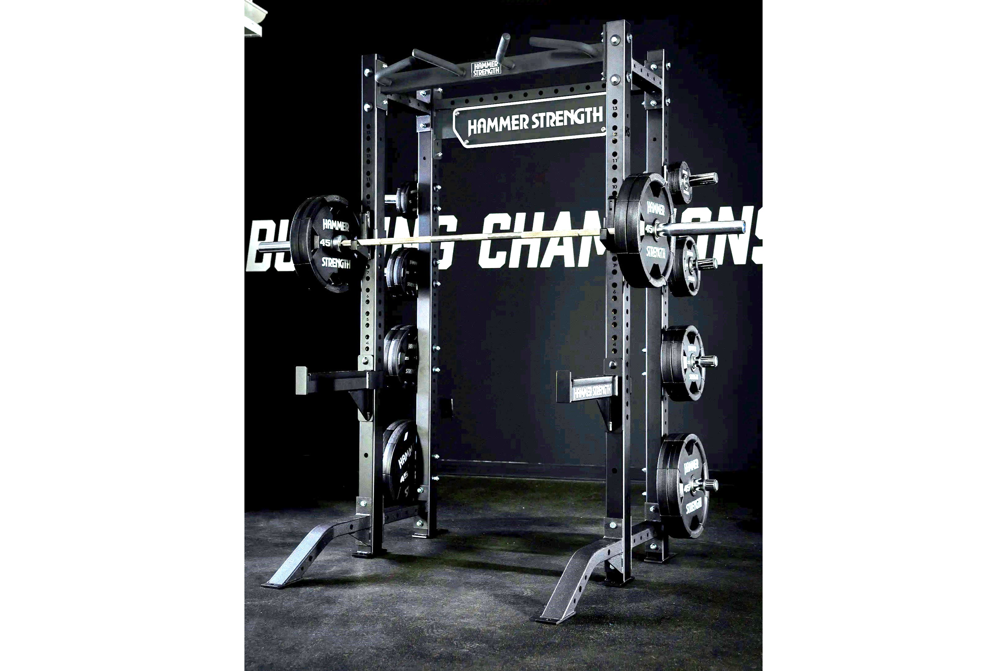 Hammer Strength HD Athletic NX Half Rack - Heavy Duty Power Cage for Home & Commercial Gyms - Perfect for Strength Training, Weightlifting & CrossFit Workouts