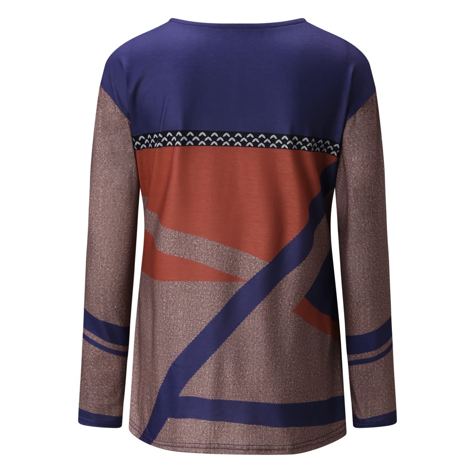 Women's Long Sleeve Color Block Crew Neck T-Shirt | Slim Fit Casual Pullover Top | Comfy Tunic Tee for Everyday Wear, Work & Outfits