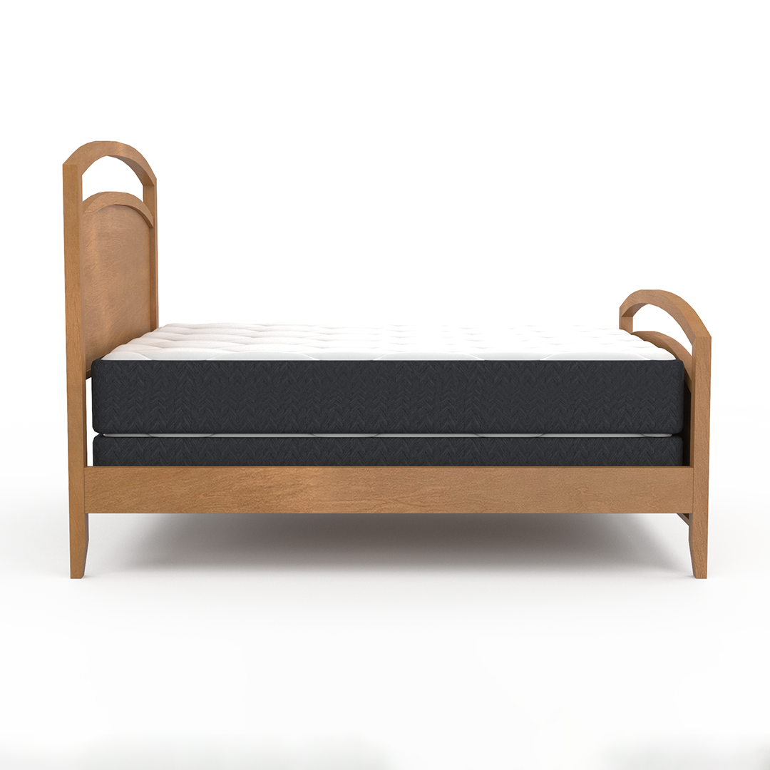 Modern & Stylish Nouveau Bed - Queen Size Platform Bed Frame with Upholstered Headboard - Perfect for Bedroom, Guest Room & Apartment Decor