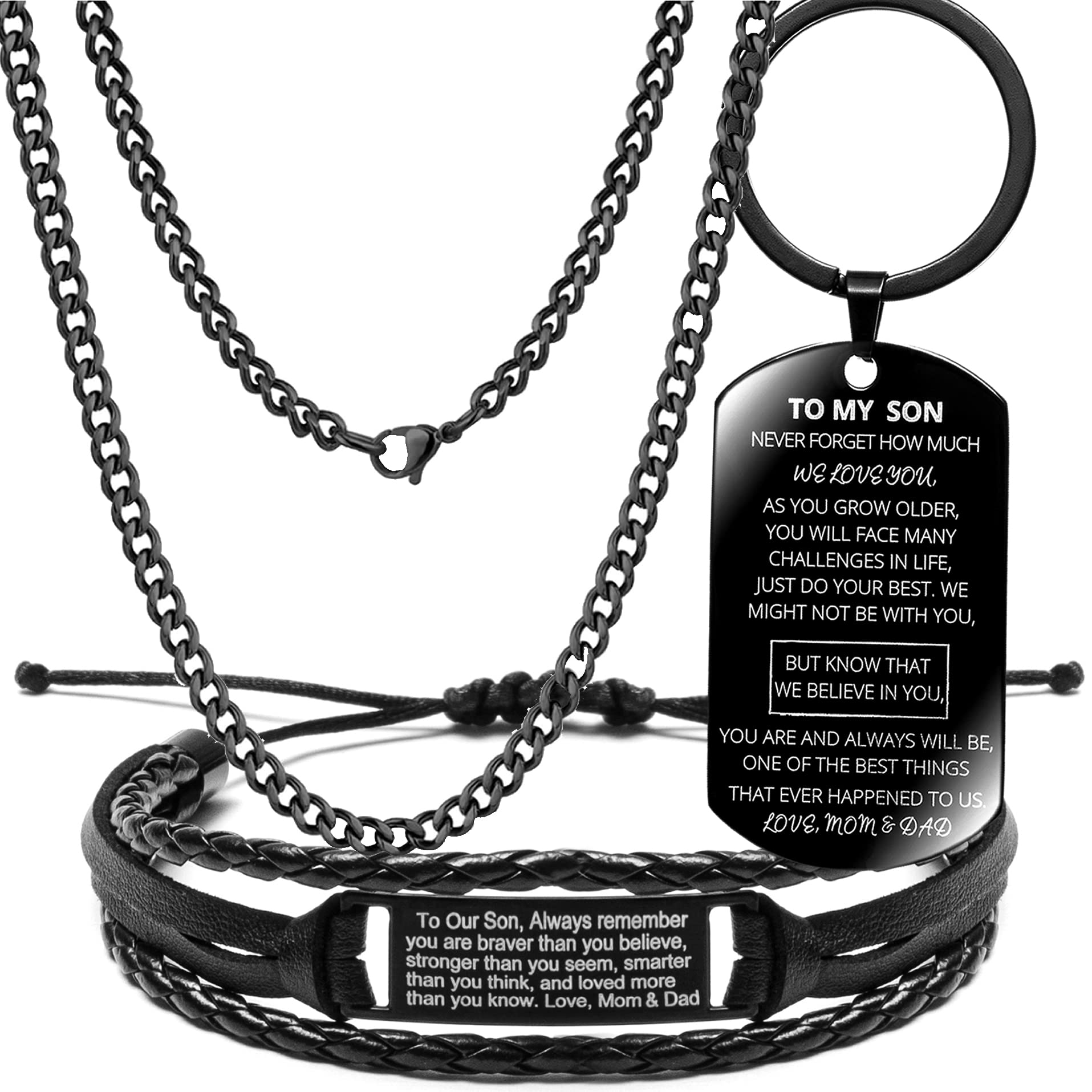 Personalized Inspirational Bracelets for Son, Daughter, Husband, Wife - Graduation & Birthday Gifts