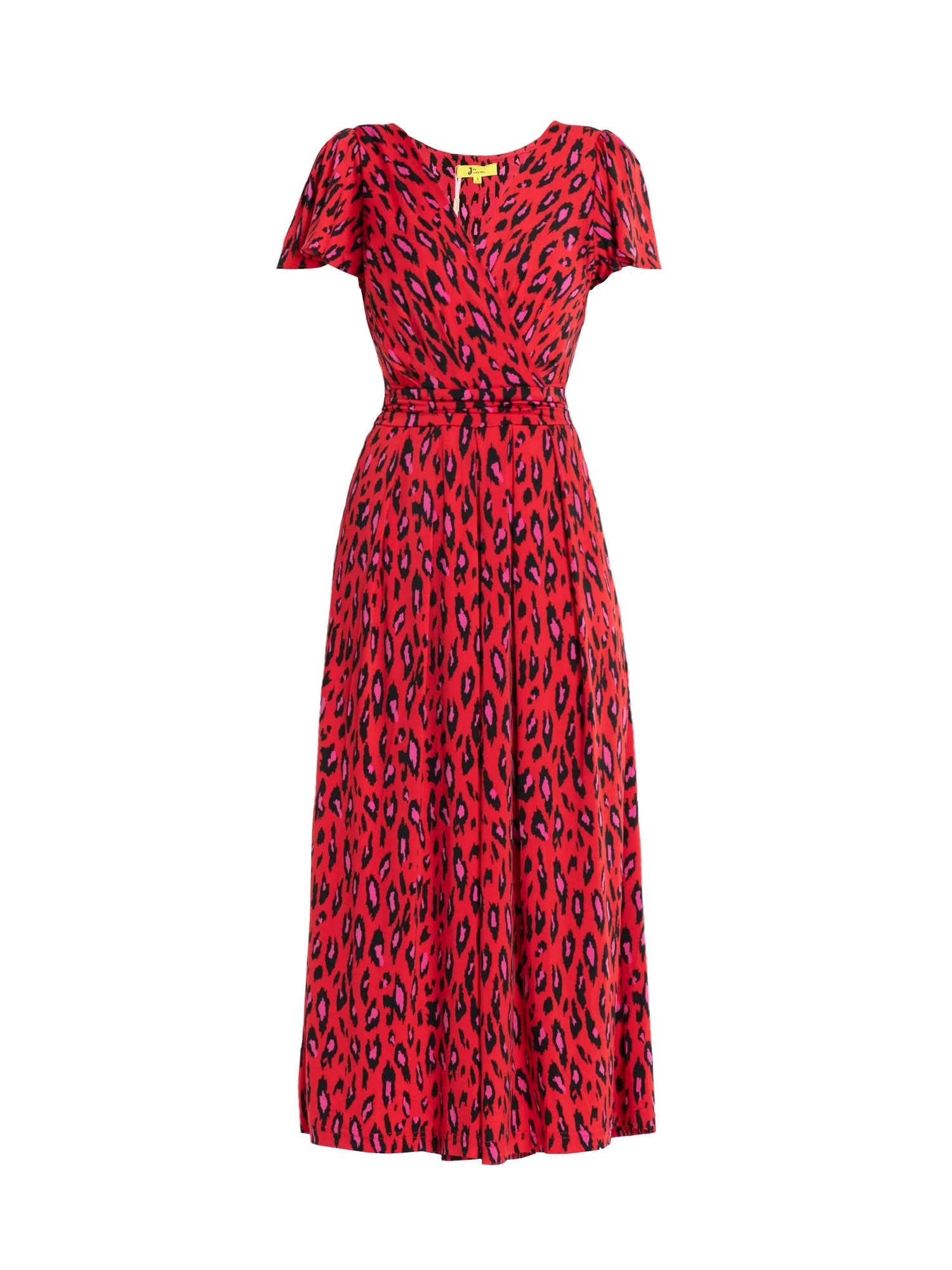 Carla Culotte Jumpsuit for Women - Red Animal Print Romper with Pockets | Casual Summer Outfit for Beach, Party & Vacation