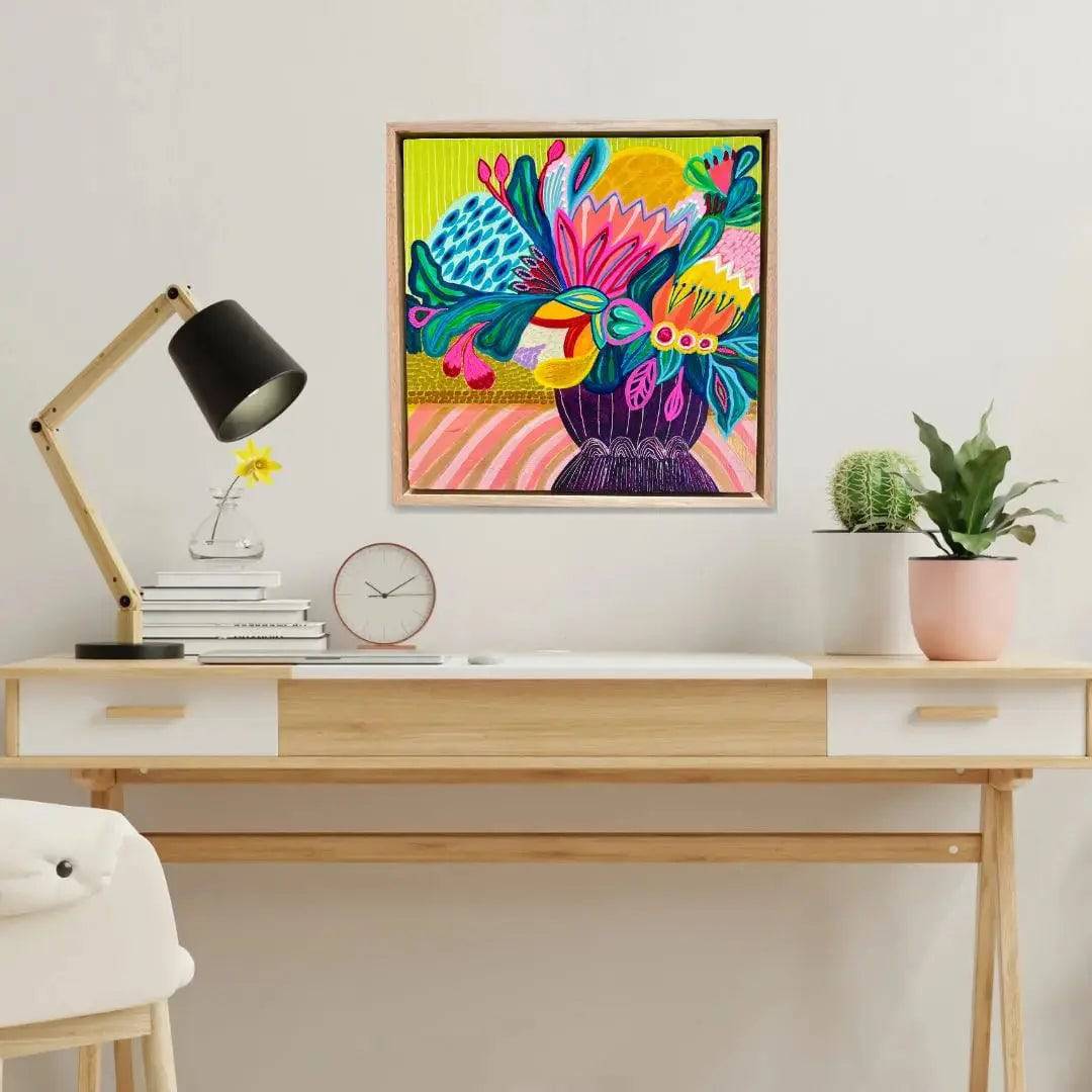 Garden Glory Original Hand-Painted Canvas Art - Perfect for Home Decor, Living Room Wall Art, and Office Decorations