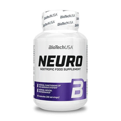 BioTechUSA Neuro Brain Support Supplement - 60 Capsules for Enhanced Focus, Memory & Cognitive Function | Ideal for Students, Professionals & Seniors
