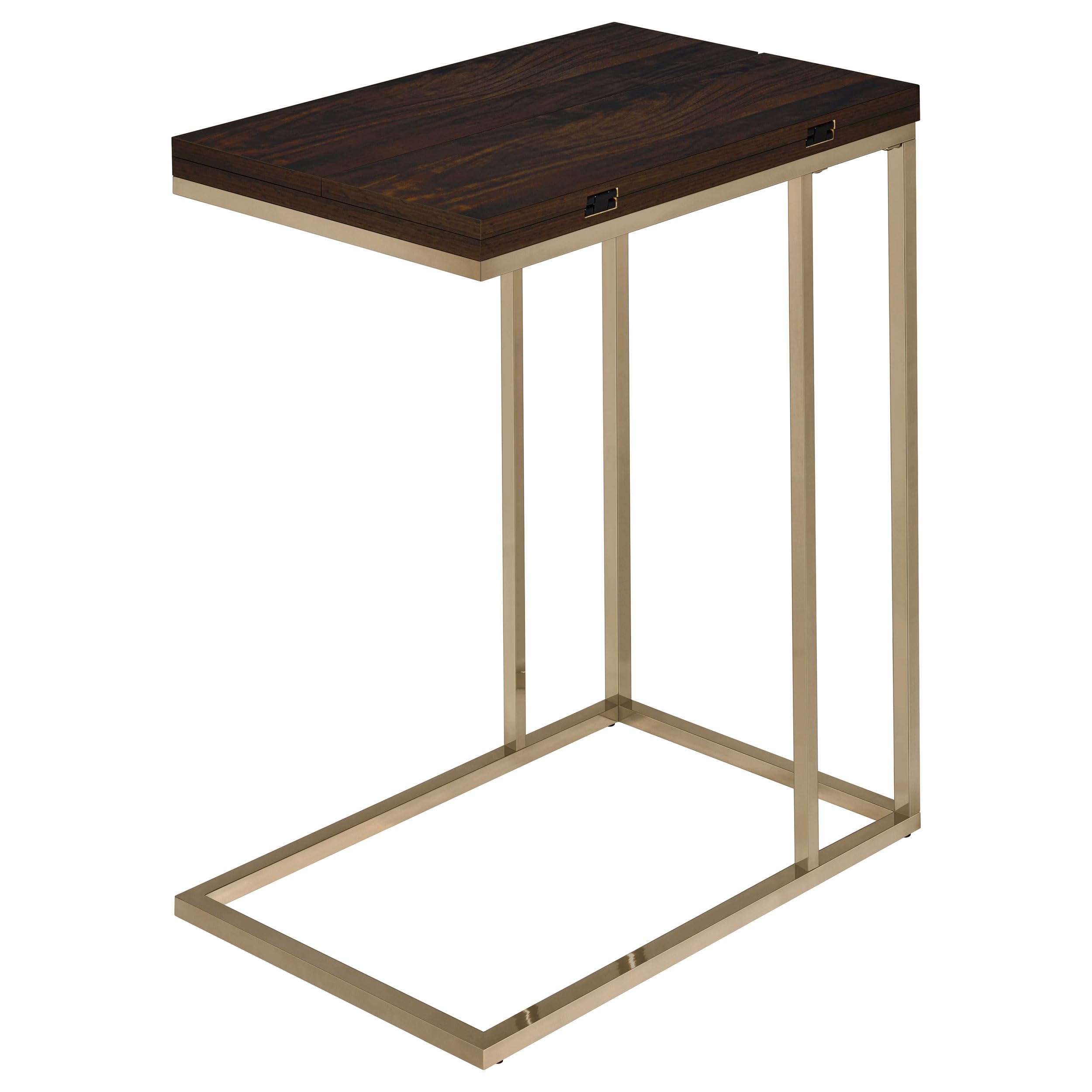 Expandable Rotating Top Snack Table - Coaster Home Furnishings Chestnut End Table for Living Room, Bedroom & Small Spaces