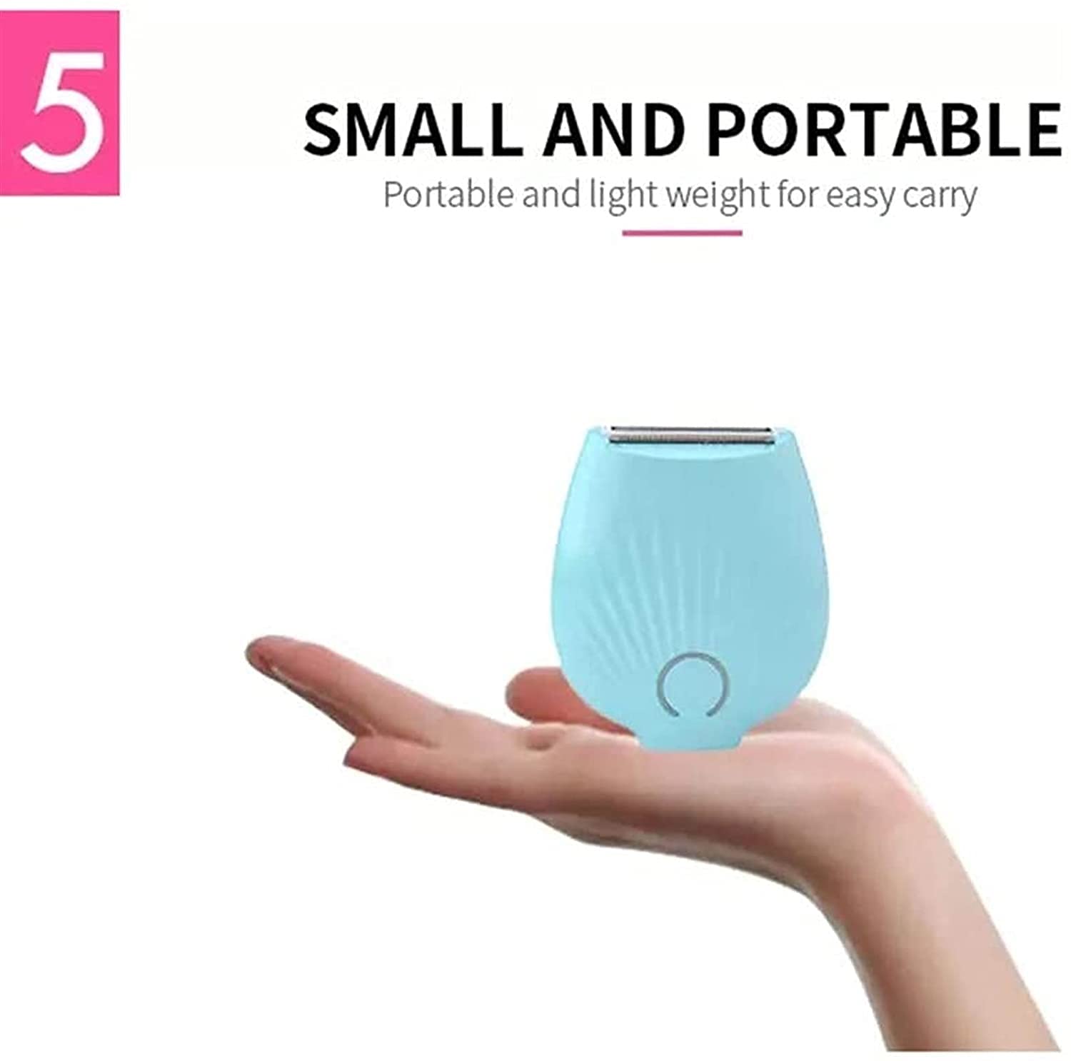 Electric Hair Remover for Women - Painless Epilator for Face, Legs, Armpits, Arms & Bikini Line - Wet & Dry Cordless USB Rechargeable Epilation Device (Blue) - Perfect for Travel, Gym & Home Hair Removal