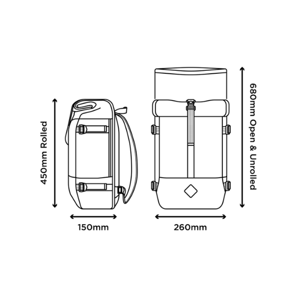 Restrap 22L Rolltop Backpack - Waterproof Cycling Commuter Backpack for Men & Women - Perfect for Biking, Hiking, and Urban Travel
