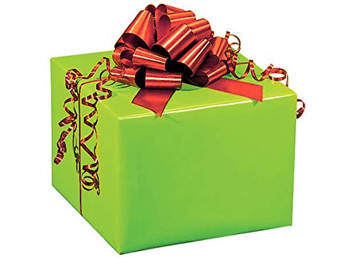 Premium Solid Color Glossy Gift Wrap Paper - Citrus Orange - 24