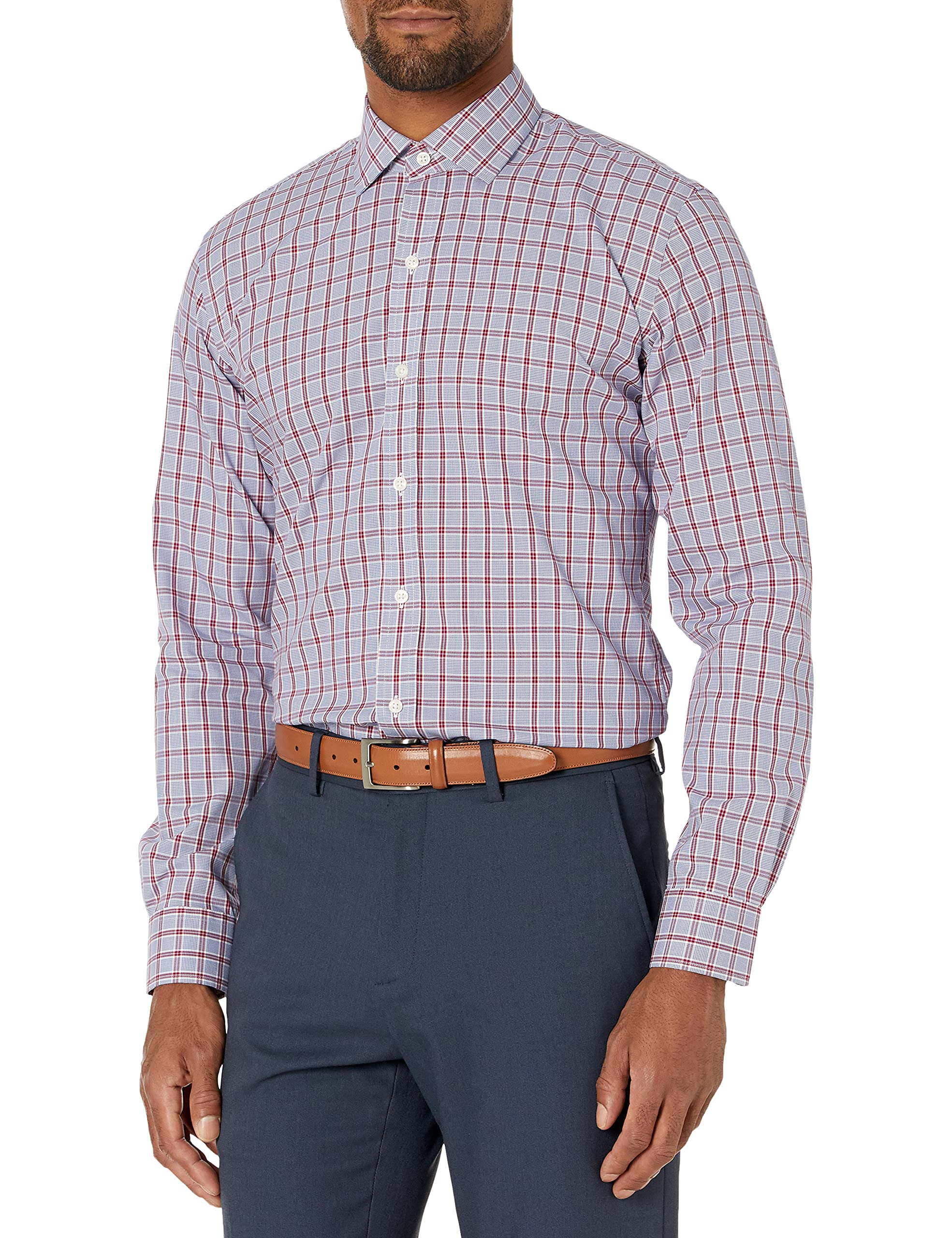 Men's Slim Fit Spread Collar Pattern Dress Shirt | Button Down Formal Shirt for Office & Business Meetings | Premium Cotton Business Attire for Professionals