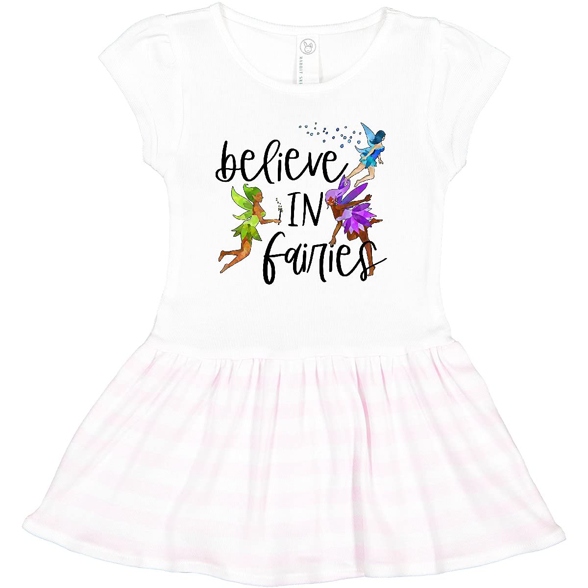 Inktastic Believe in Fairies Toddler Dress - Cute Fairy Print Cotton Dress for Girls, Perfect for Birthday Parties, Photo Shoots & Everyday Wear