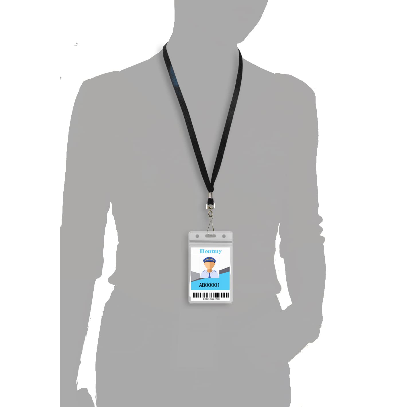 50-Pack Flat ID Badge Lanyards with Swivel J-Hooks for Work & Cruises