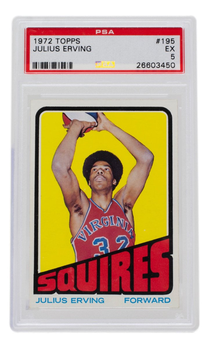1972 Topps Julius Erving #195 Virginia Squires Rookie Basketball Card PSA EX 5 - Perfect for NBA Memorabilia Collectors & Sports Fans Display