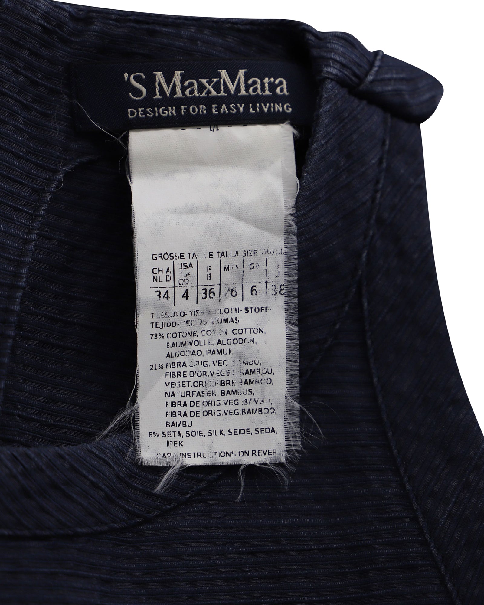 Max Mara Women's Navy Blue Cotton Halter Dress - Elegant Summer Beachwear & Casual Outfit for Parties, Vacations, and Date Nights