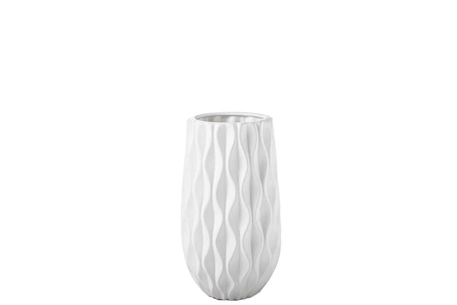 White Ceramic Round Vase - Modern Home Decor for Flowers, Centerpieces & Wedding Decorations - 6 Inch Decorative Table Vase for Living Room, Dining Table & Office Desk