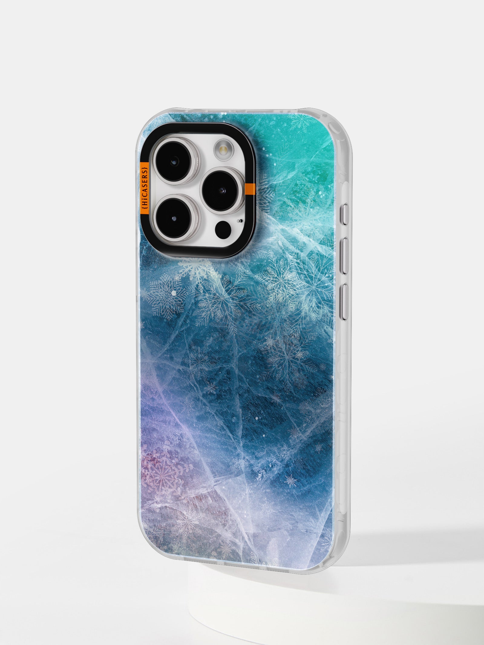 Frosted Pattern Shimmering Phone Case - Icy Blue Protective Cover for iPhone & Samsung | Elegant & Durable for Everyday Use & Special Occasions