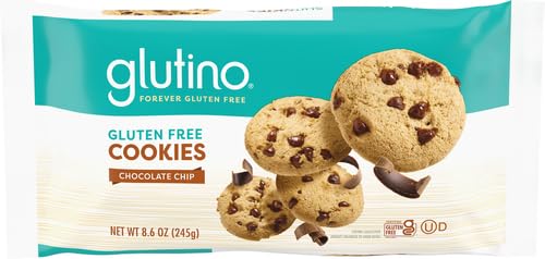Glutino Gluten Free Chocolate Chip Cookies - 8.6 oz Pack | Delicious Snack for Allergies, School Lunches & Keto Diet