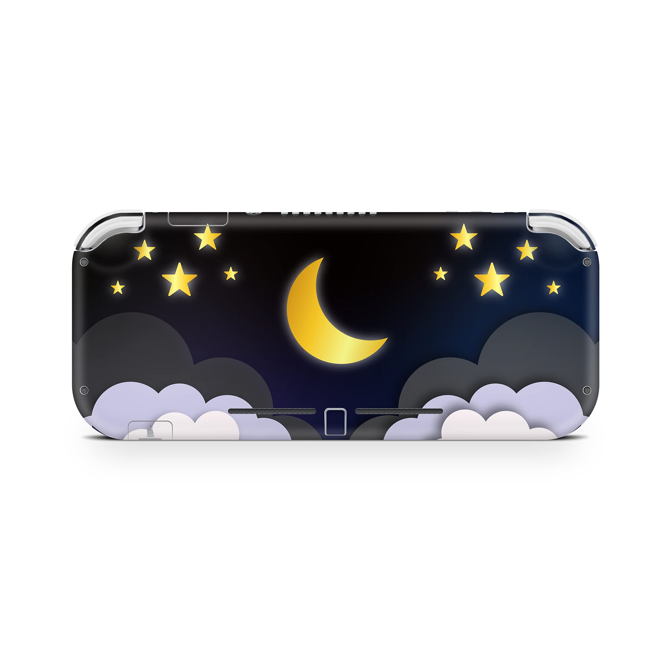 Premium 3M Vinyl Full Wrap Decal Skin for Nintendo Switch Lite - Starry Blue Moon Sky & Clouds Design | Protective Cover | Gaming Accessories | Perfect for Travel, Gaming Sessions & Personalization