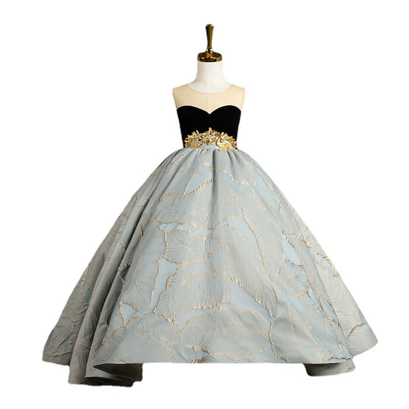 Elegant Dusty Blue Satin A-Line Sleeveless Flower Girl Dress with Ruffles - Perfect for Weddings, Bridal Showers & Special Occasions