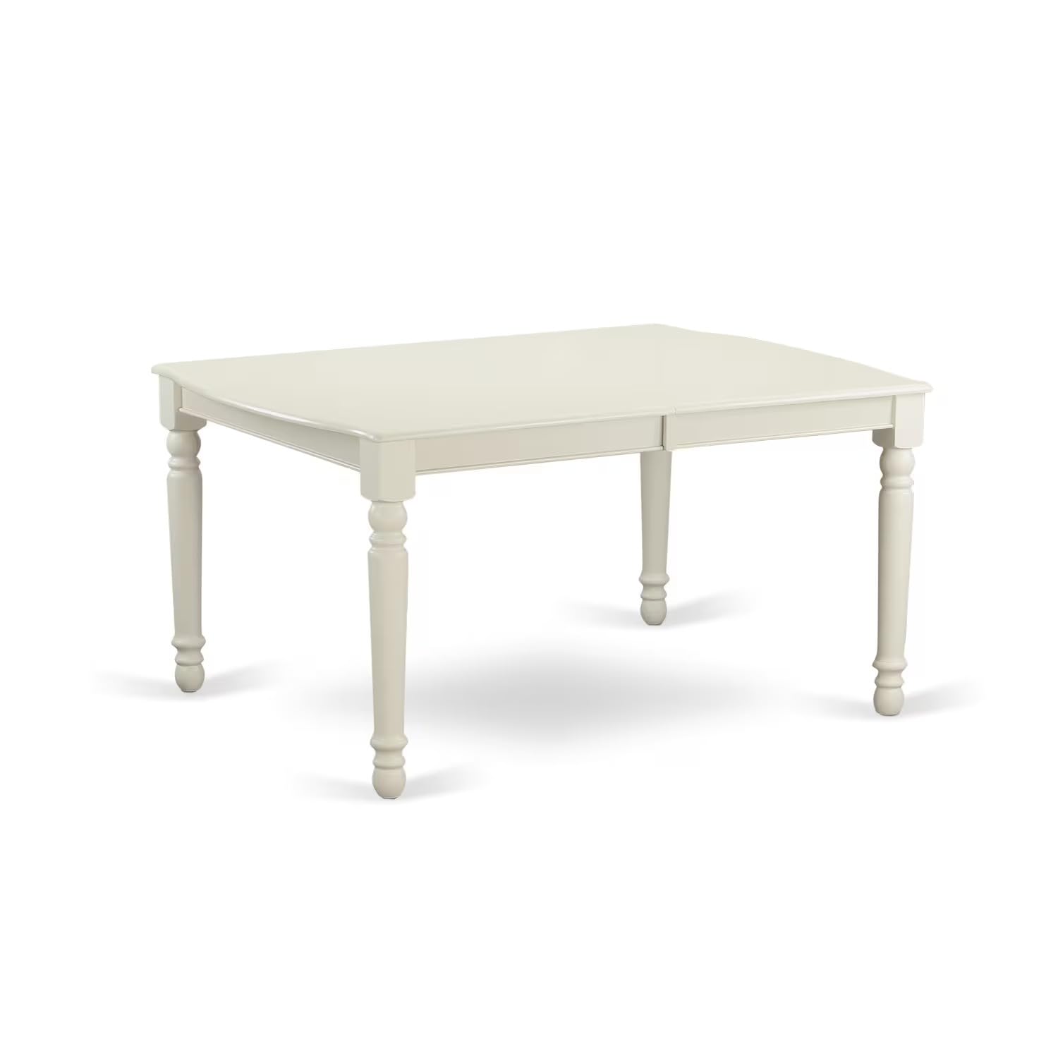 East West Furniture 5-Piece Dining Set with Rectangle Table & 4 Chairs - Expandable Butterfly Leaf (42x78 Inch) - Linen White - Perfect for Small Kitchens & Breakfast Nooks