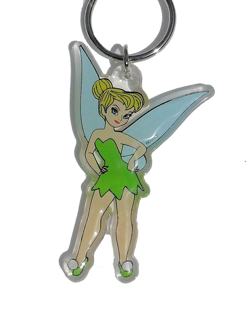Disney Tinkerbell Green Lucite Keychain - Double-Sided for Bags & Keys