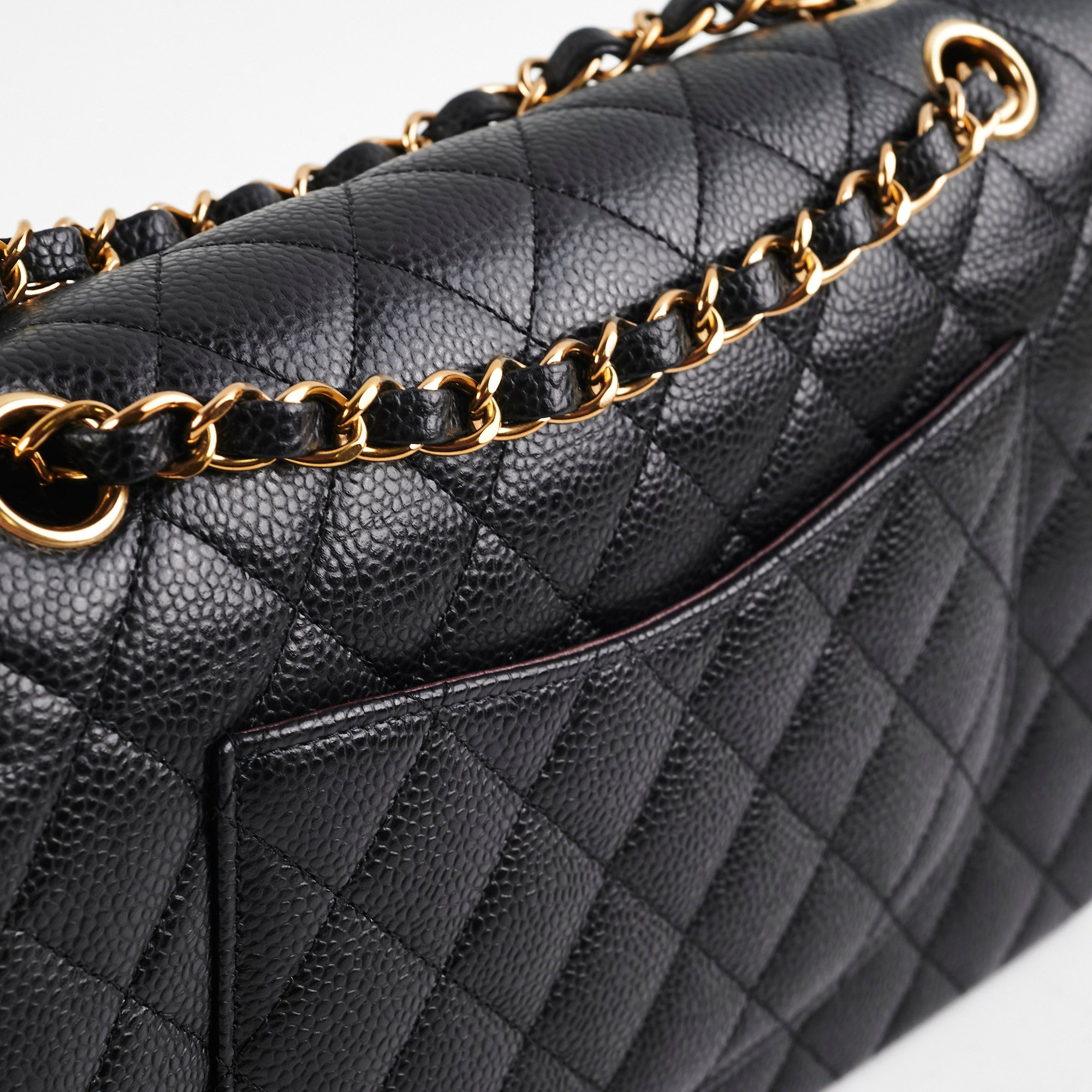 Authentic Chanel Caviar Medium/Large Double Classic Flap Bag Black 2022 - Luxury Handbag for Women, Perfect for Work, Evening Events & Special Occasions