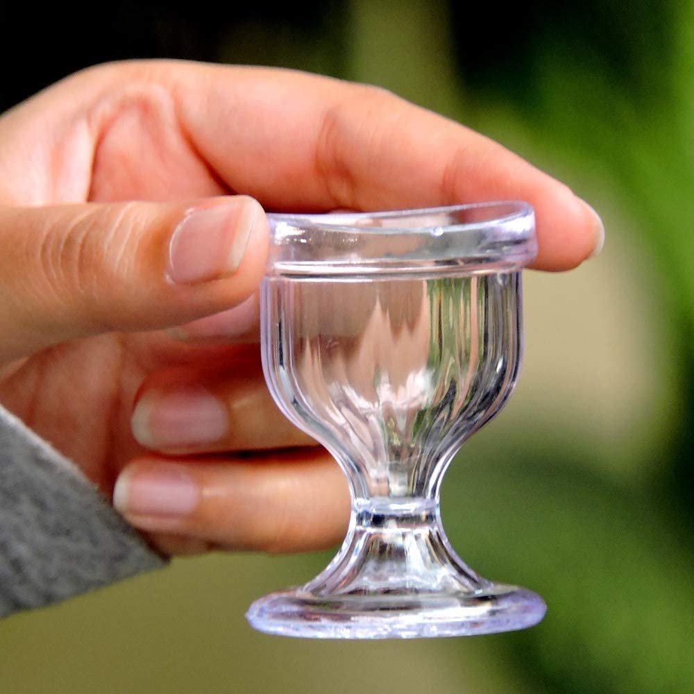 WITSOUL Eye Wash Cups for Effective Eye Cleansing and Relief - Transparent Eye-Shaped Rim Cups (Set of 2) - Perfect for Contact Lens Wearers, Allergy Sufferers, and First Aid Kits
