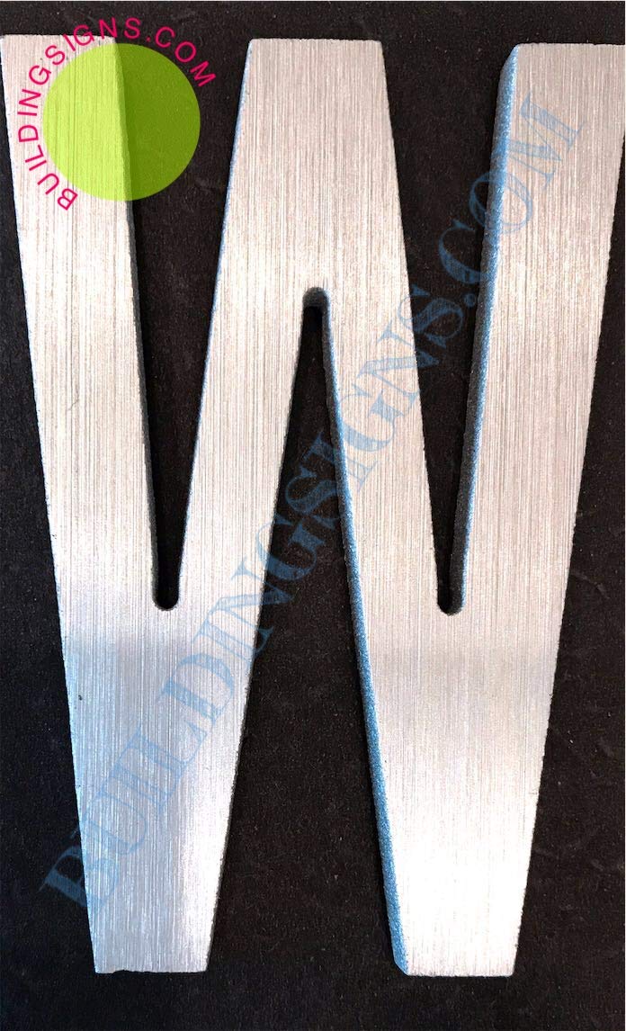 2.75 Inch Aluminum Letter W Sign - Brush Silver Finish, Double Sided Tape, Rust Free - Elegant Door Number & Artist Brush Style - Perfect for Home Decor, Office Signage, and Wedding Decorations