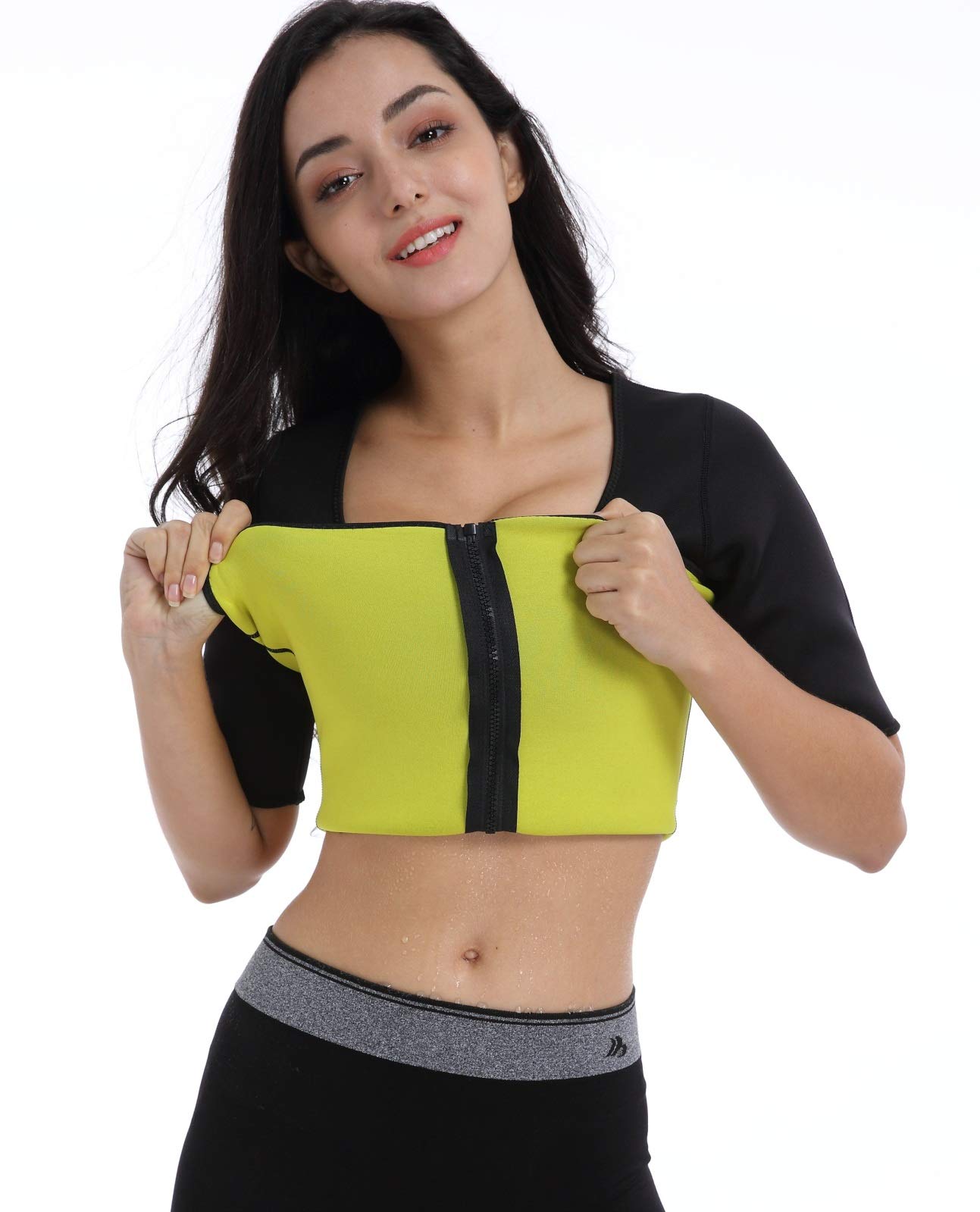 Bakerdani Women's Hot Neoprene T-Shirt - Slimming Shaper Workout Top with Tummy Control for Weight Loss | Sauna Suit & Sweat Enhancer for Gym, Yoga, Running