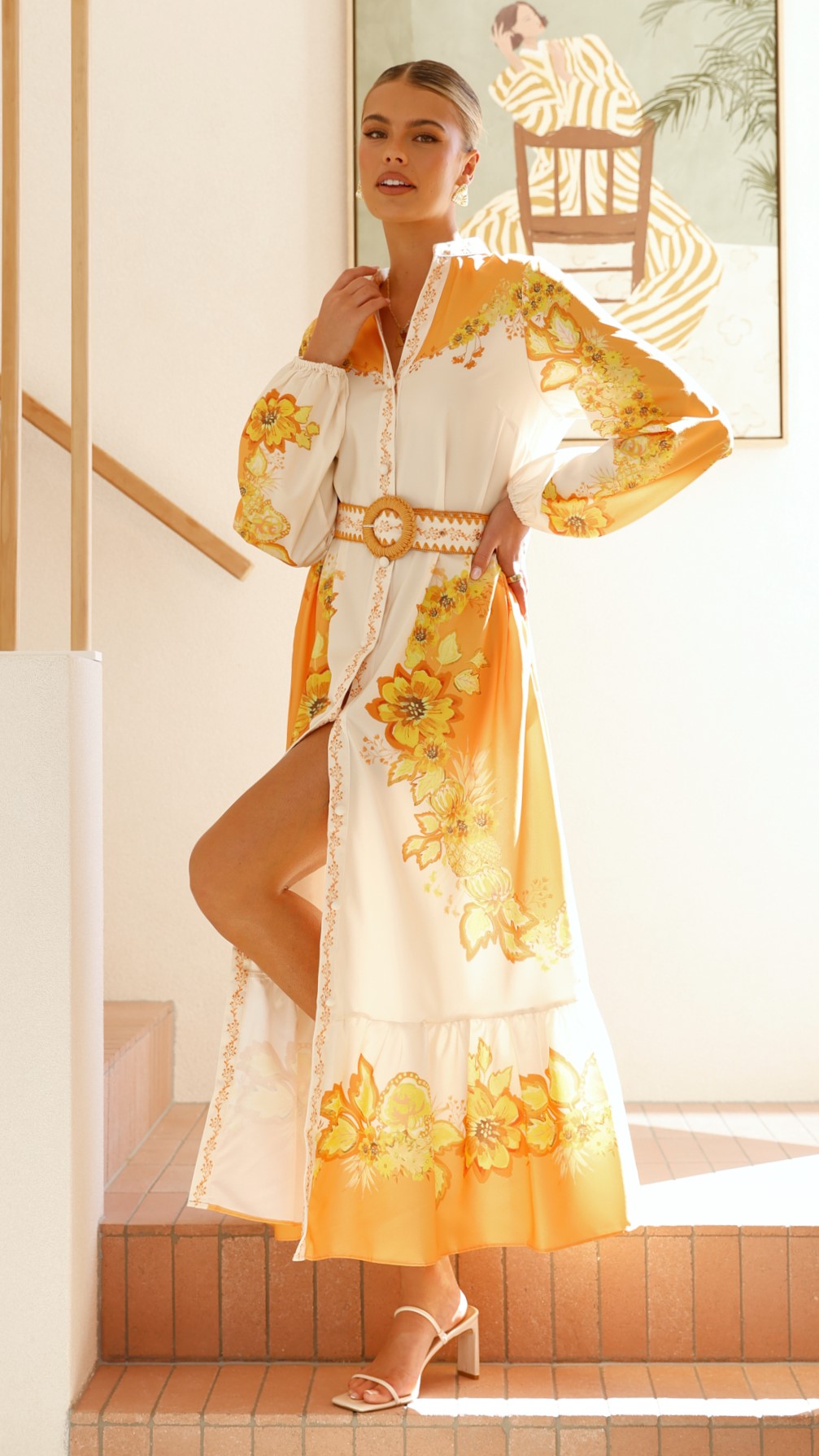 Addison Maxi Dress - Orange & Yellow Floral Summer Dress for Women | Beach Vacation, Garden Party & Casual Outfit