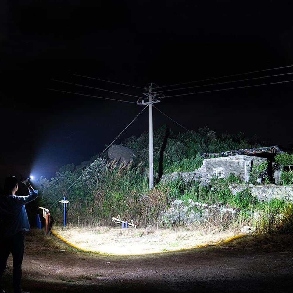 High-Power LED Tactical Flashlight - Adjustable Focus, Stepless Dimming, Waterproof for Outdoor Adventures (Hiking, Camping, Emergency Use) | XH-P50 Highlight Wick