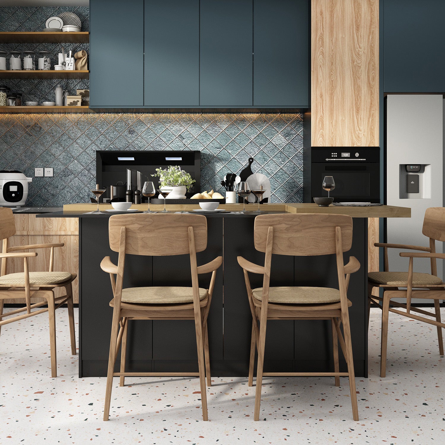 Sturdy Kitchen Island with Solid & Manufactured Wood Top - Perfect for Small Spaces, Home Cooking & Extra Counter Space