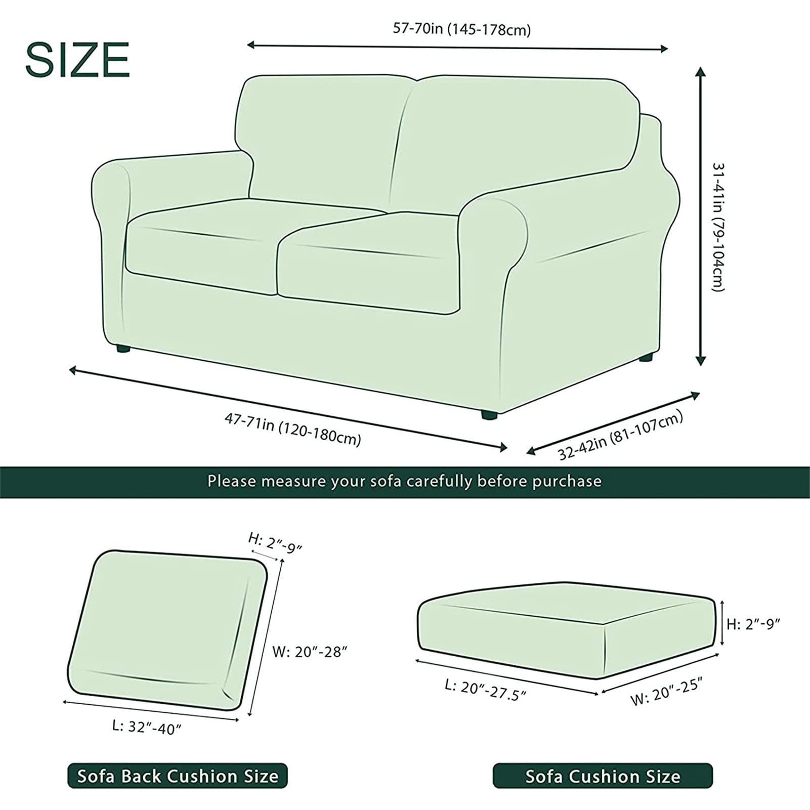 5-Piece Stretch Velvet Sofa Cover Set for 2-Seater Couch - Includes 2 Seat Cushion Covers & Backrest Cover - Soft Furniture Protector for Loveseat/Chair (Black) - Perfect for Living Room, Bedroom & Home Decor Protection