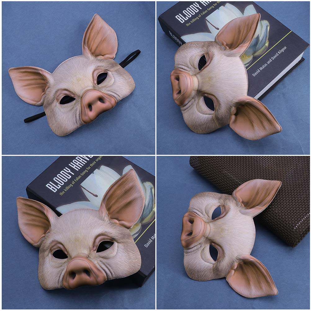 Halloween Half Face Pig Mask - Animal Cosplay Costume Accessory for Parties, Festivals & Masquerade Balls | Perfect for Halloween, Cosplay Events & Themed Parties