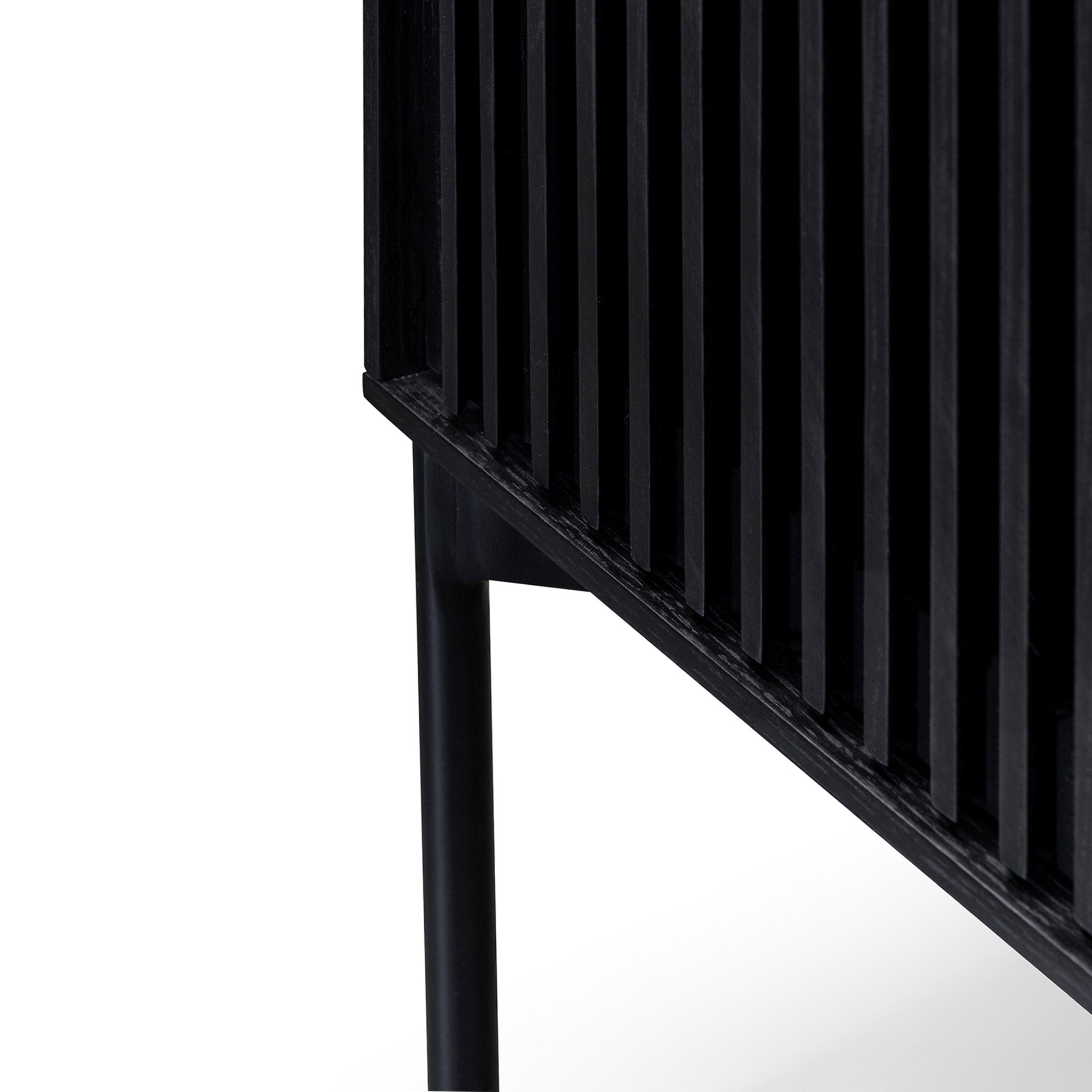 110cm Black Oak Sideboard Unit - Modern Buffet Cabinet for Dining Room, Living Room & Entryway Storage