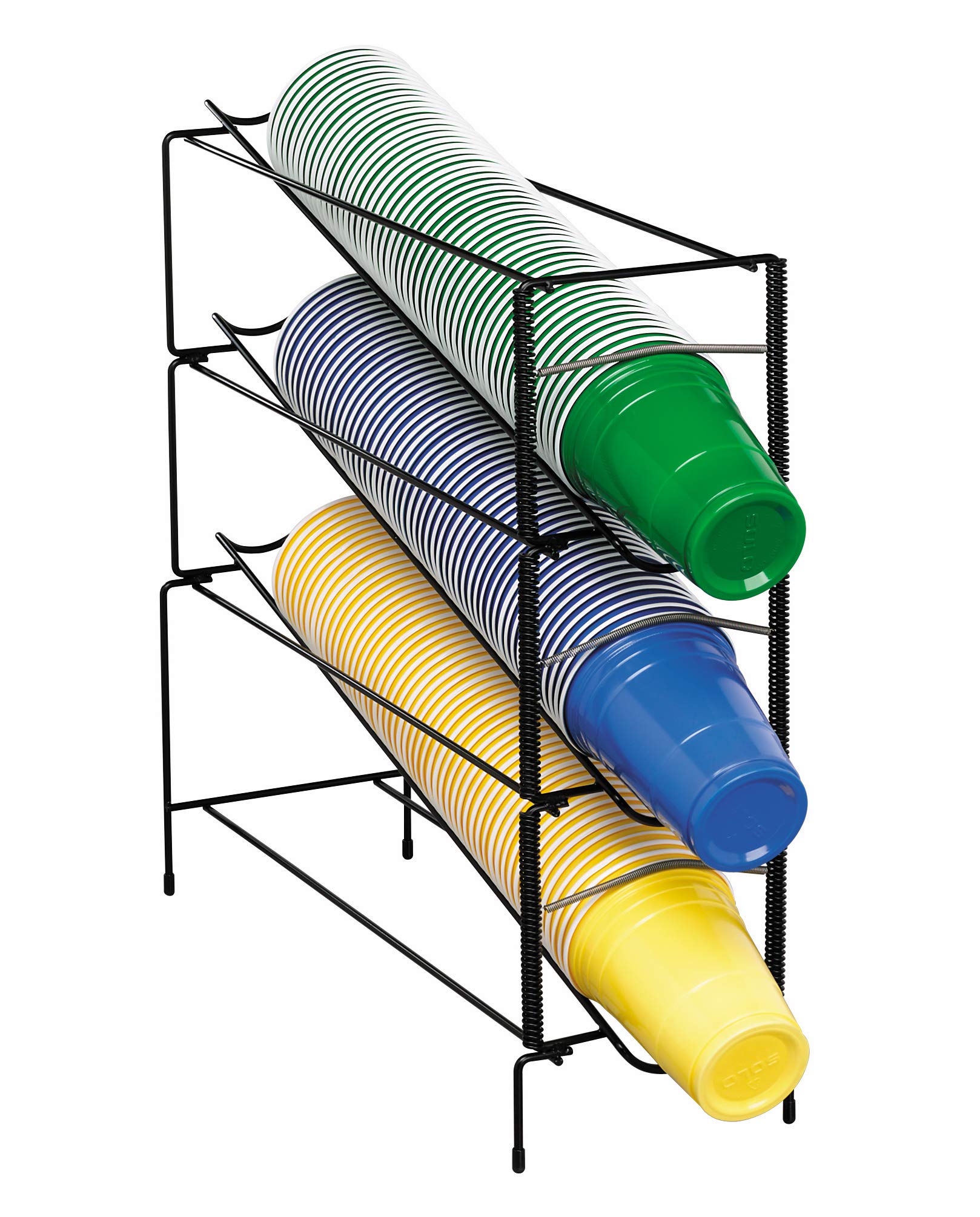 Dispense-Rite WR-CT-3 3-Tier Vertical Wire Cup Dispenser - Perfect for Restaurants, Cafes & Office Break Rooms