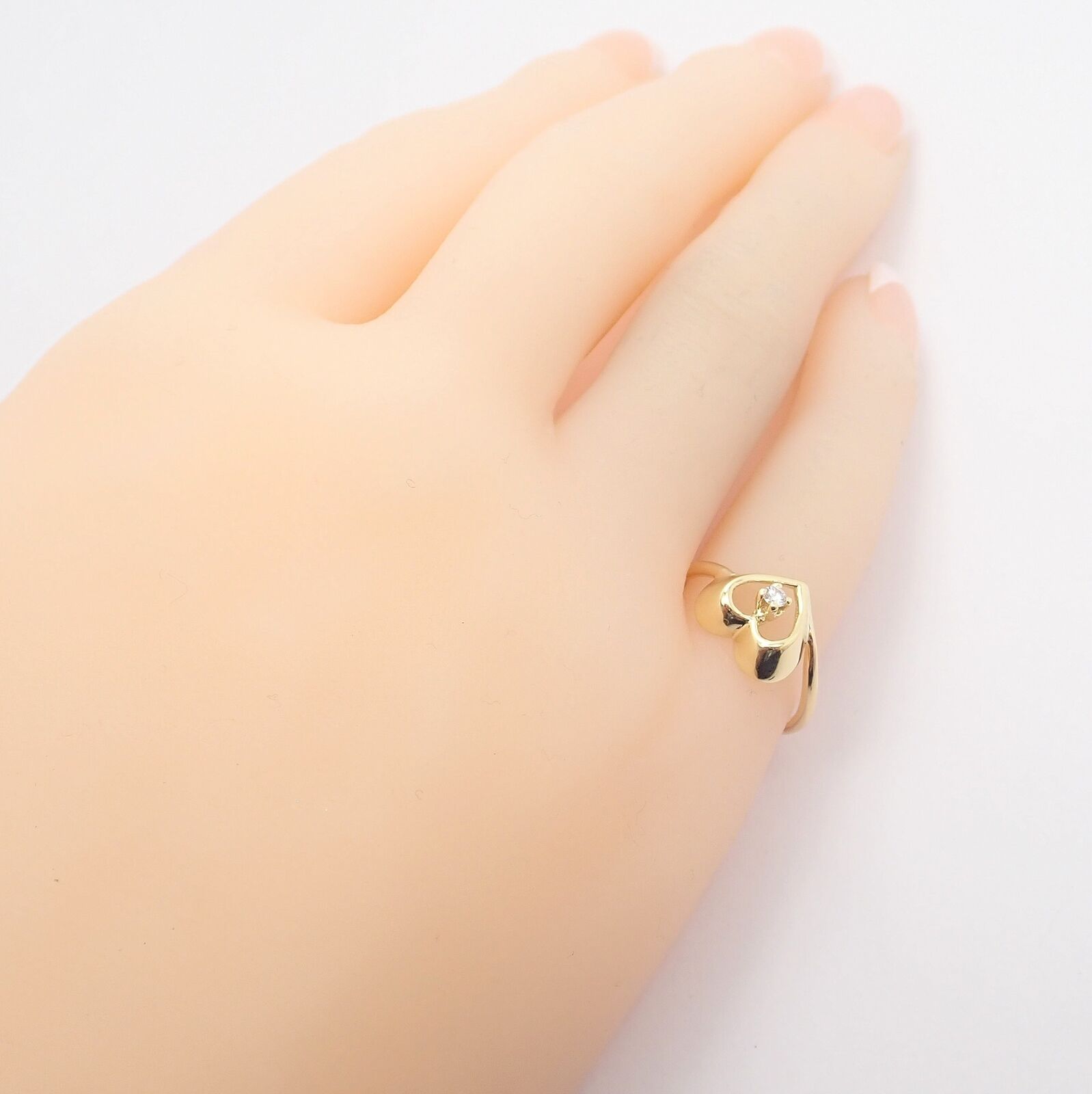 Authentic Vintage Tiffany & Co 18k Yellow Gold Diamond Heart Ring - Elegant Jewelry for Women, Perfect for Anniversary Gifts & Special Occasions
