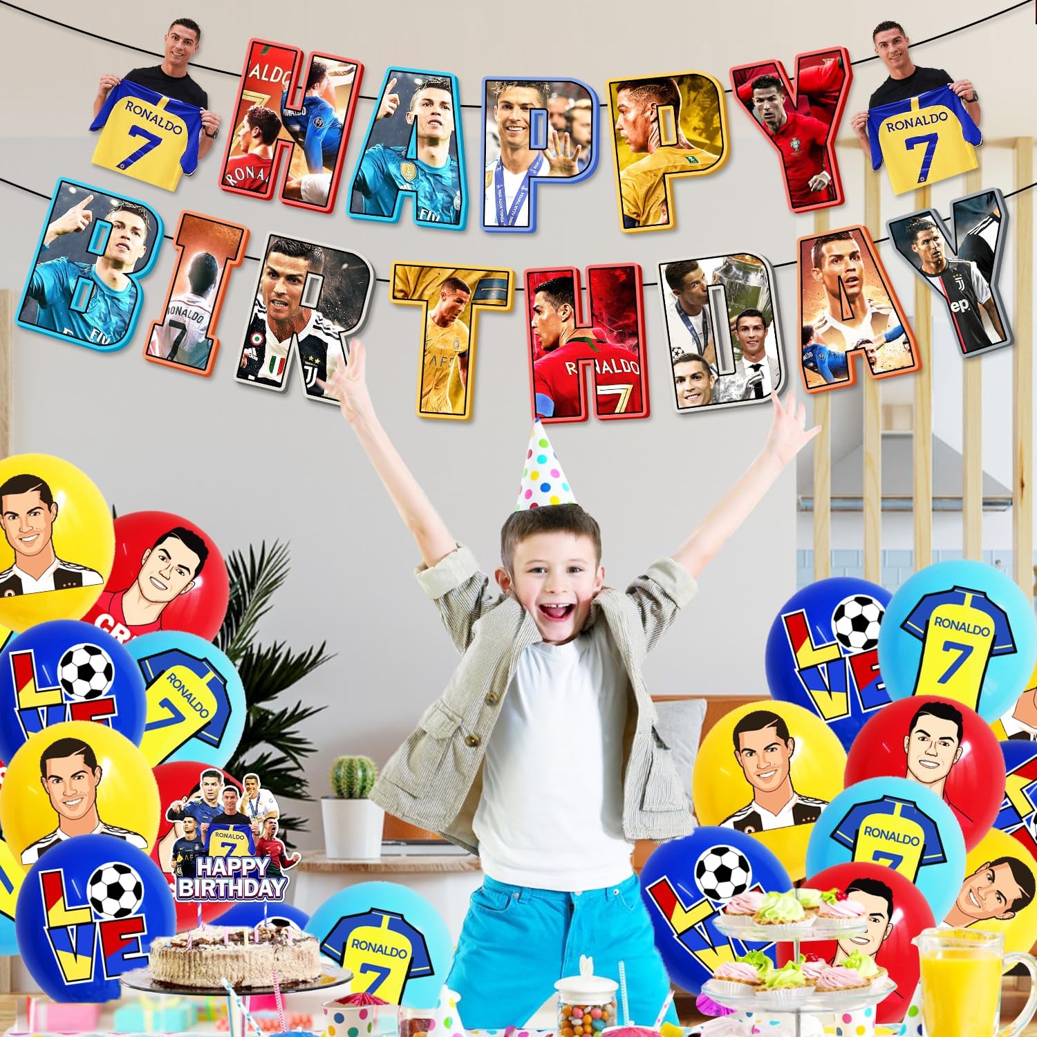 Football Superstar Birthday Party Decorations Set - Soccer Banner, Balloons, Cake Topper & Party Favors for Kids | Perfect for Soccer Themed Birthday Celebrations & Sports Fan Parties