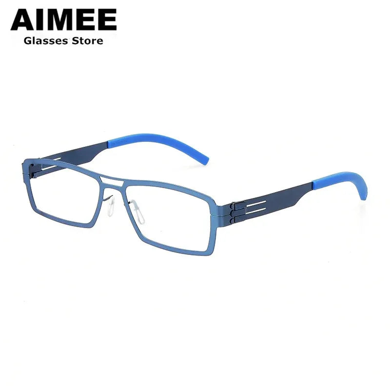 Aimee Women's Full Rim Square Double Bridge Steel Eyeglasses Frame 61173 - Stylish & Durable Eyewear for Work, Reading & Fashion Accessories